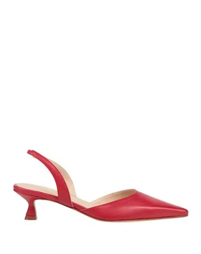 Anna F . Woman Pumps Red Size 8 Leather