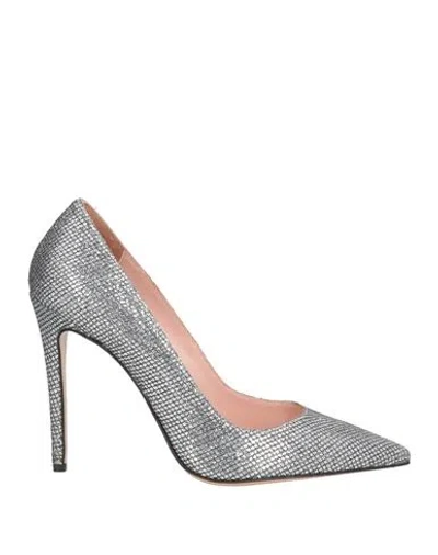 Anna F . Woman Pumps Silver Size 7 Leather
