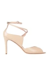 Anna F . Woman Sandals Beige Size 10 Leather In Pink