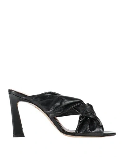 Anna F . Woman Sandals Black Size 10 Leather