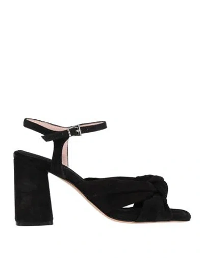 Anna F . Woman Sandals Black Size 8 Leather