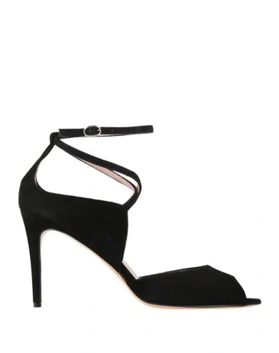 Anna F . Woman Sandals Black Size 8.5 Leather