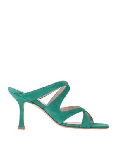 ANNA F ANNA F. WOMAN SANDALS GREEN SIZE 7 LEATHER