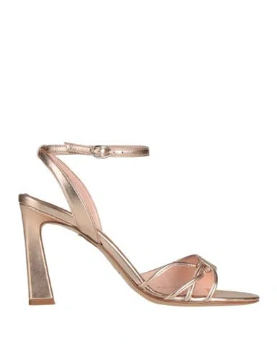 Anna F . Woman Sandals Rose Gold Size 8 Leather