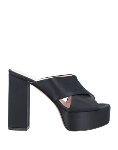 Anna F . Woman Sandals Black Size 5 Textile Fibers In Black