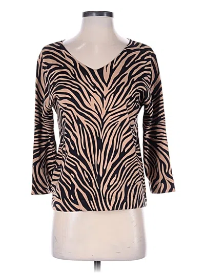 Pre-owned Anna Gray Silk Cardigan Sweater In Brown