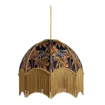 Pre-owned Anna Hayman Dianne Gold Lampshade With Fringing - Large (18") In Brown