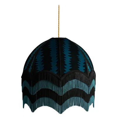 Pre-owned Anna Hayman Fitz Lampshade With Fringing - Extra Large (22") In Black