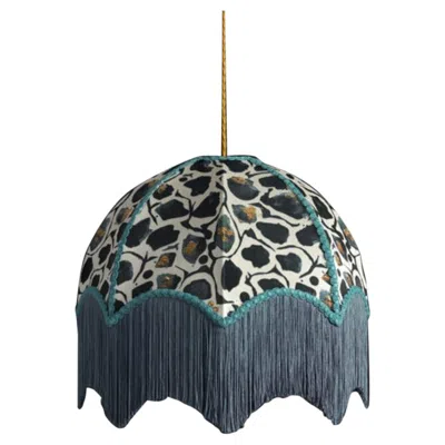Pre-owned Anna Hayman Giraffe Mono Lampshade With Fringing - Small (14") In Black