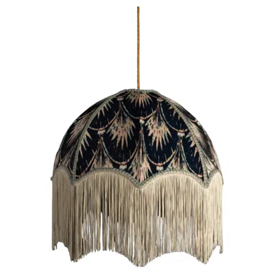 Pre-owned Anna Hayman Pearl Lampshade With Fringing - Small (14") In Brown