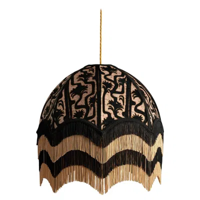 Pre-owned Anna Hayman Puzzle Lampshade With Fringing - Large (18") In Black