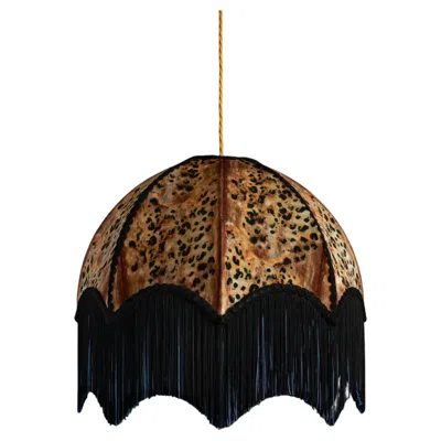 Pre-owned Anna Hayman Savannah Lampshade With Fringing - Small (14") In Black