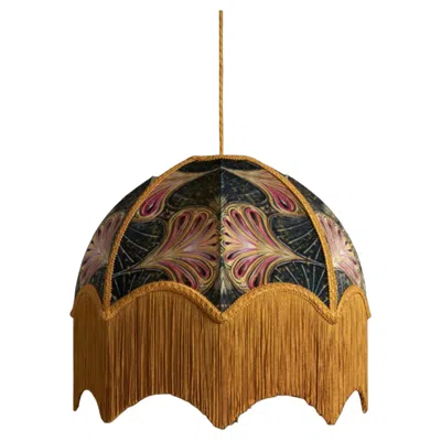 Pre-owned Anna Hayman Showgirl Lampshade With Fringing - Extra Large (22") In Brown