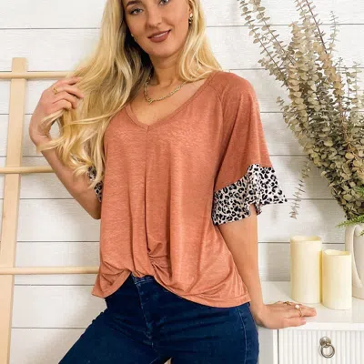 Anna-kaci Gathered Front Dot Back Top In Pink