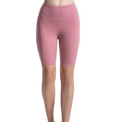 Anna-kaci High Elastic Waist 10/11 Compression Yoga Shorts In Pink