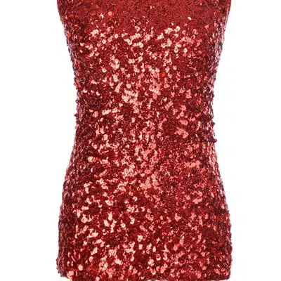 Anna-kaci Sparkle And Shine Sleeveless Top In Red