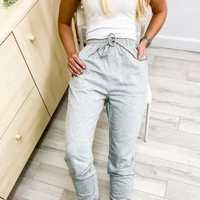 Anna-kaci Sweatpant Pocket High Waist Sport Gym Athletic Fit Jogger Pants Lounge Trousers In Grey