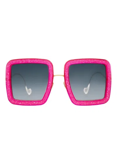 Anna-karin Karlsson Beaming Sky Square-frame Sunglasses In Pink