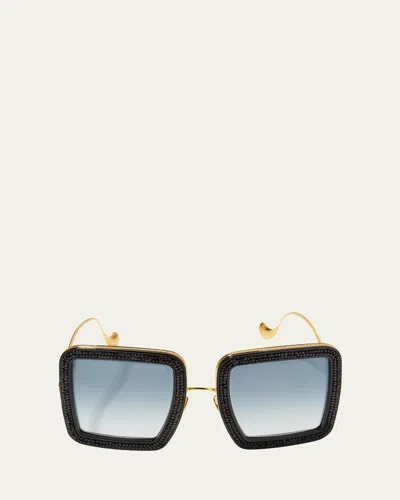 ANNA-KARIN KARLSSON BEAMING SKY SWAROVSKI SQUARE ACETATE SUNGLASSES