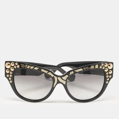 Anna-karin Karlsson Black Gradient Mademoiselle Dor Studded Cat Eye Sunglasses
