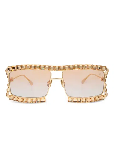 Anna-karin Karlsson Crystal-embellished Square Sunglasses
