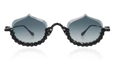 Anna-karin Karlsson Crystal Meringue - Black Sunglasses In Blue