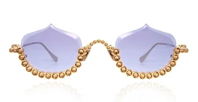 Anna-karin Karlsson Crystal Meringue - Gold Sunglasses In Pink
