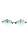 Anna-karin Karlsson Crystal Nest Geometric-frame Sunglasses In Black