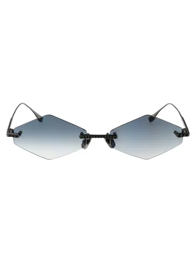 Anna-karin Karlsson Crystal Nest Triangle Sunglasses In Black Grey