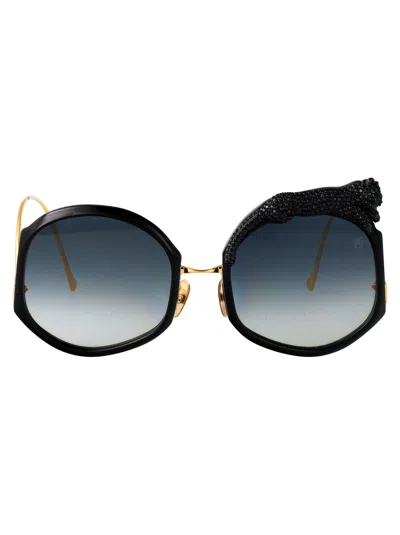 Anna-karin Karlsson Anna Karin Karlsson Gold Black Acetate Sunglasses In Burgundy