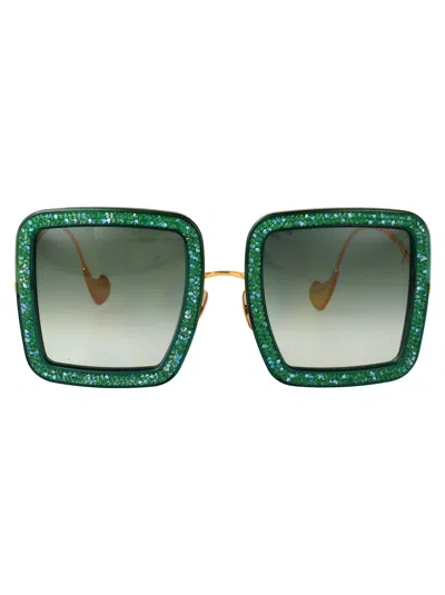 Anna-karin Karlsson Anna Karin Karlsson Gold Emerald Acetate Sunglasses In Green