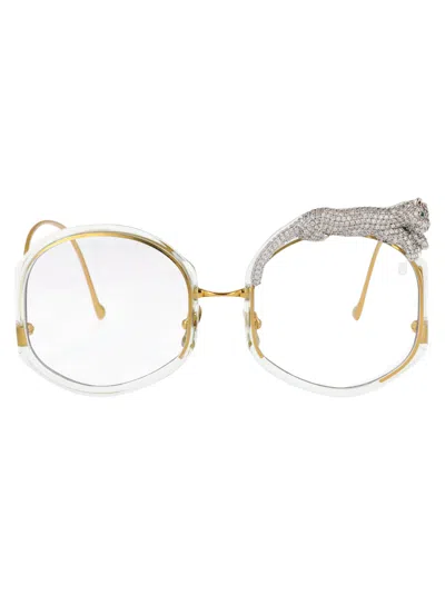 Anna-karin Karlsson Anna Karin Karlsson Gold Jade Acetate Glasses In Neutral