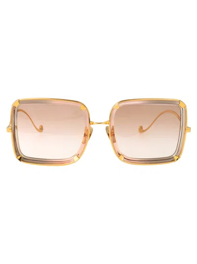 Anna-karin Karlsson Anna Karin Karlsson Gold Tobacco Acetate Sunglasses In Neutral