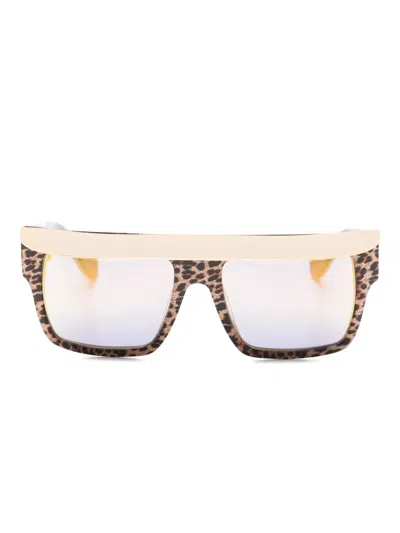 Anna-karin Karlsson Gold-tone Leopard Sunglasses In Brown
