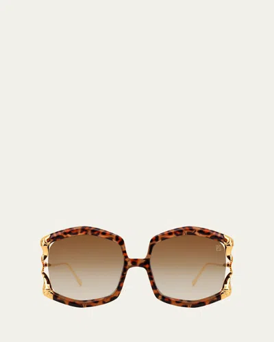 Anna-karin Karlsson La Vie En Rose Square Sunglasses In Brown