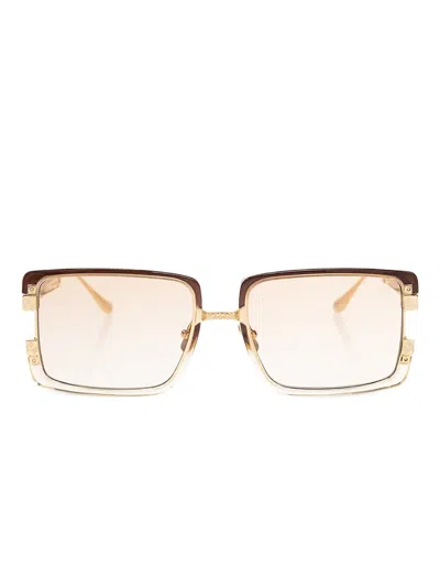 Anna-karin Karlsson Logo雕刻太阳眼镜 In Brown