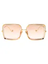 Anna-karin Karlsson White Moon Square Acetate Sunglasses In Tobacco