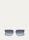 Anna-karin Karlsson Too Handsome Mixed-media Rectangle Sunglasses In Purple