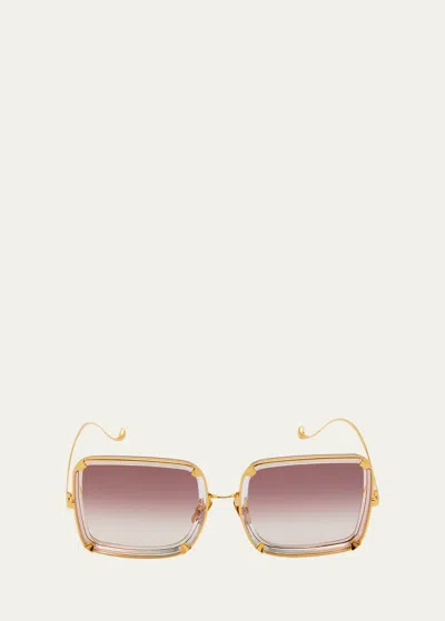 Anna-karin Karlsson White Moon Acetate & Stainless Steel Sunglasses In Pink