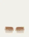 Anna-karin Karlsson White Moon Mixed-media Square Sunglasses In White
