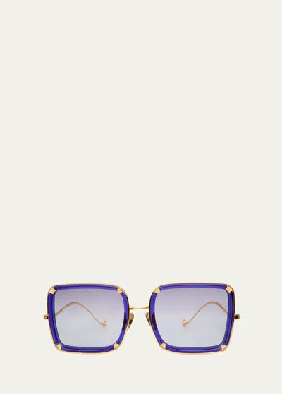 Anna-karin Karlsson White Moon Mixed-media Square Sunglasses In Purple