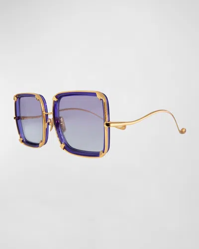 Anna-karin Karlsson White Moon Mixed-media Square Sunglasses In Purple