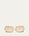 Anna-karin Karlsson White Moon Square Acetate Sunglasses In Orange
