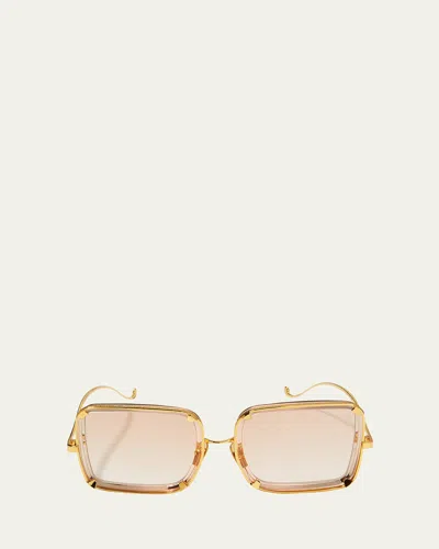 Anna-karin Karlsson White Moon Square Acetate Sunglasses In Orange