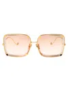 Anna-karin Karlsson White Moon Square Acetate Sunglasses In Tobacco