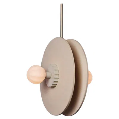 Pre-owned Anna Karlin Ceramic Pendant, Vertical In Sand