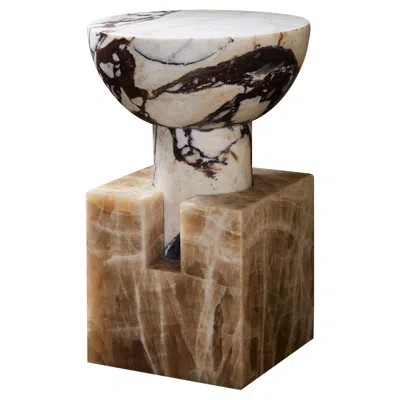 Pre-owned Anna Karlin Marble Block Side Table, A In Brown
