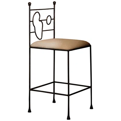 Pre-owned Anna Karlin Wrought Iron Counter Stool, C In Black