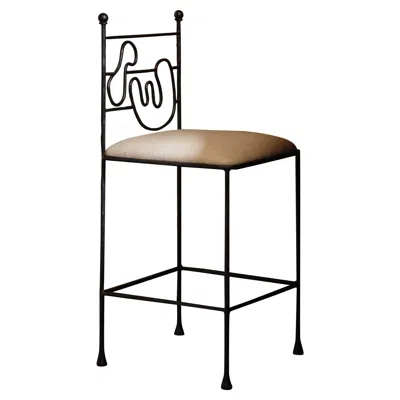 Pre-owned Anna Karlin Wrought Iron Counter Stool, E In Black