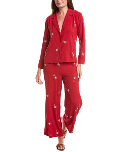 Anna Kay 2pc Akena Top & Pant Set In Red